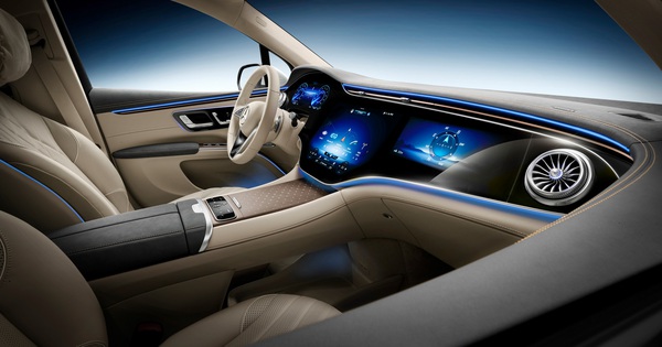 Unveiled the spaceship-like interior of the Mercedes-Benz EQS SUV