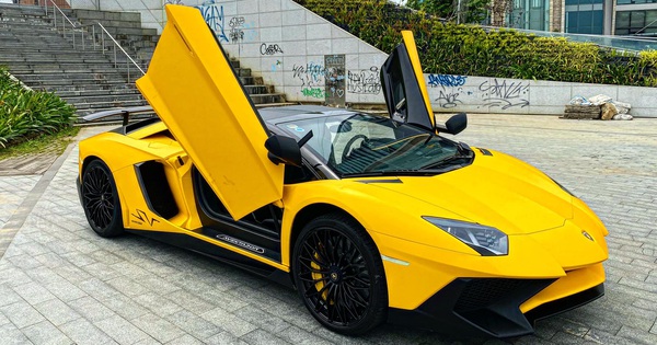 Just bought the first Lamborghini Aventador SV Roadster in Vietnam, the car owner is willing to spend a hundred million degrees on a golden detail under the car