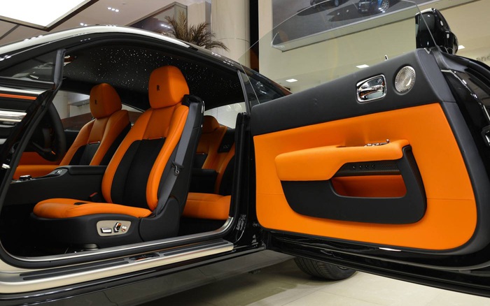 Rent a Rolls Royce Wraith Black Badge Orange 2019 ID03045 in Dubai   Rentyae